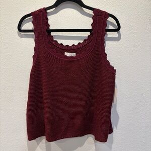 LC Lauren Conrad Deep Red Knit Tank Top NWT